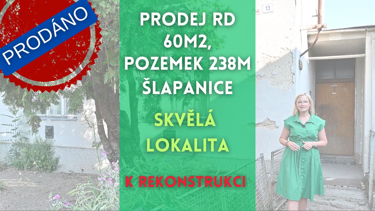 PRODÁNO Prodej domu Šlapanice, 2+1, 60m2, pozemek 238 m2