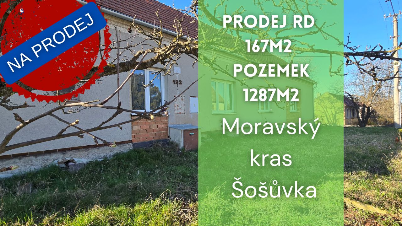 Prodej rodinného domu 167m2, 1287m2 
