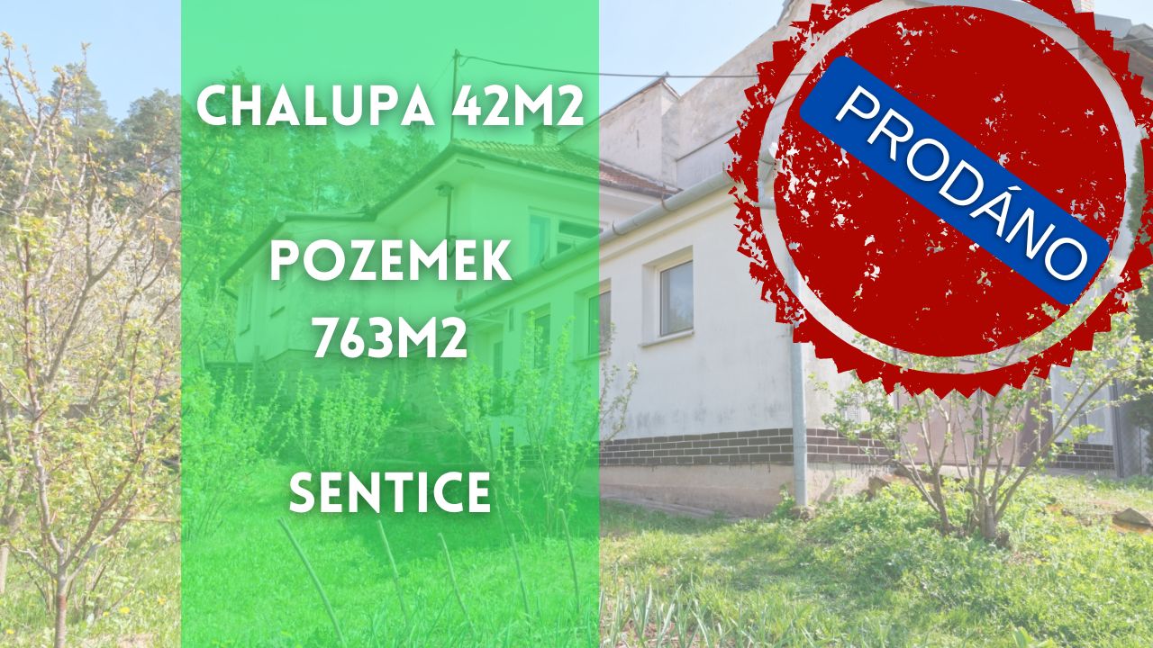 PRODÁNO chalupa 42m2, pozemek 763m2