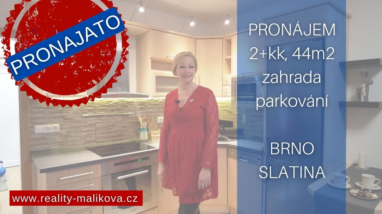 Pronájem bytu, 2+kk, 44m2, zahrada, parkování, Brno - Slatina